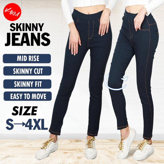 S-4XL Skinny Elastic Jeans [M21817]